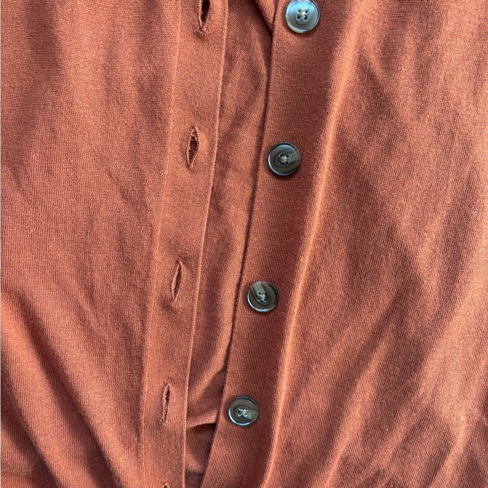 LOFT Burnt Orange Women's Cardigan - Picture 2 of 6